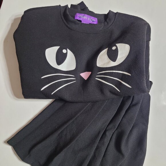 Violet Skye Girls 2 Pc Sweater Skirt Set Sz 10-12 Black - Picture 2 of 9